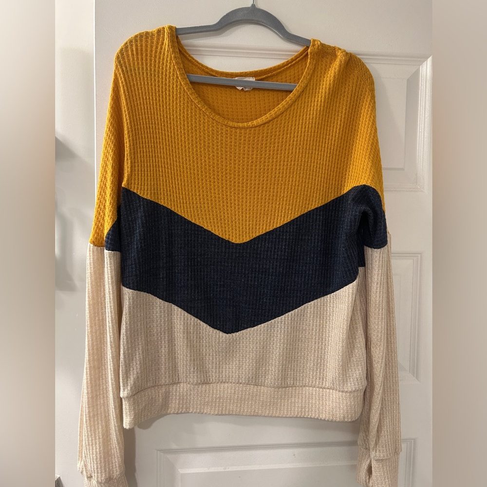 Color-block Waffle Top